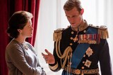 Queen Elizabeth (played by Claire Foy) and Prince Philip (played by Matt Smith) talk in The Crown.