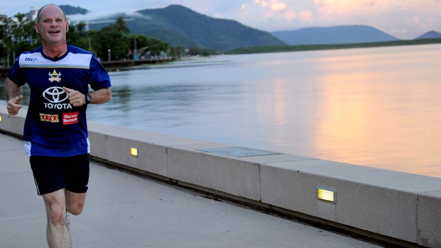 Campbell Newman takes an early morning run in Cairns