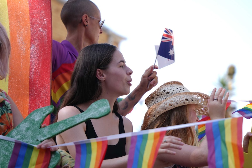 Logan Hoswell on LGBT pride float