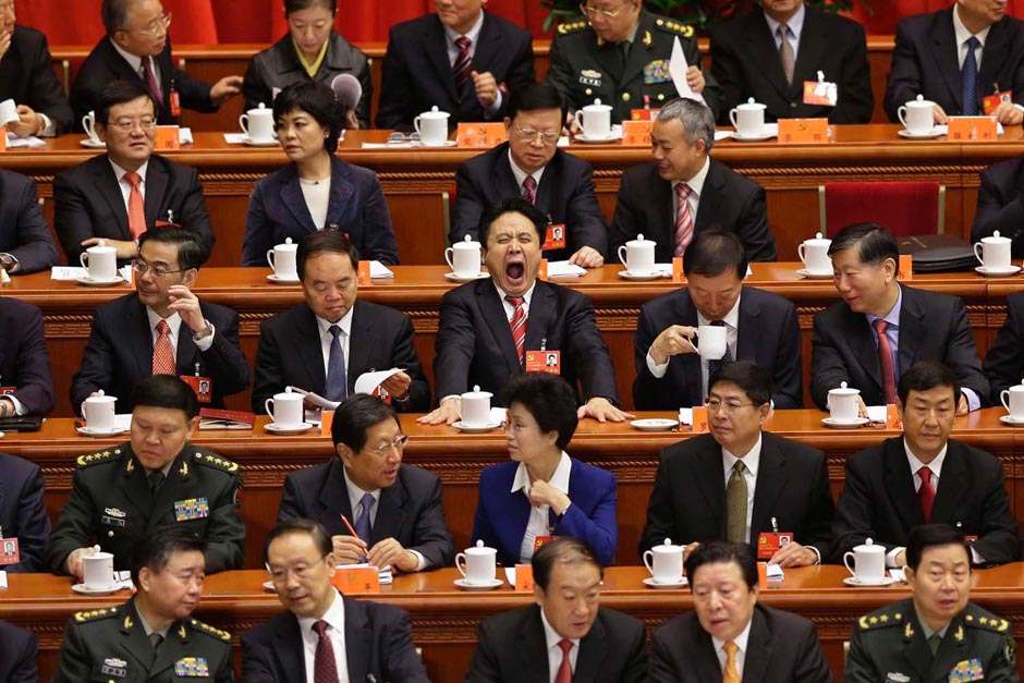 Delegates sit at the opening ceremony of 18th National Congress of the Communist Party of China.