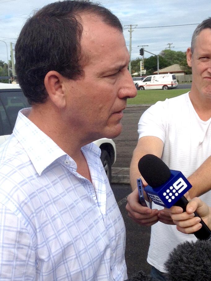 Mal Brough speaks to the media.