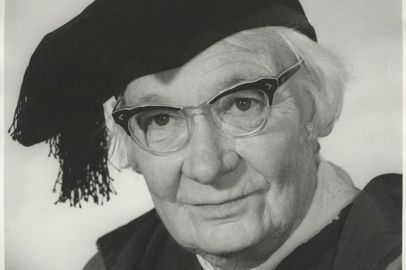 Professor Dorothy Hill, dressed in doctoral gown