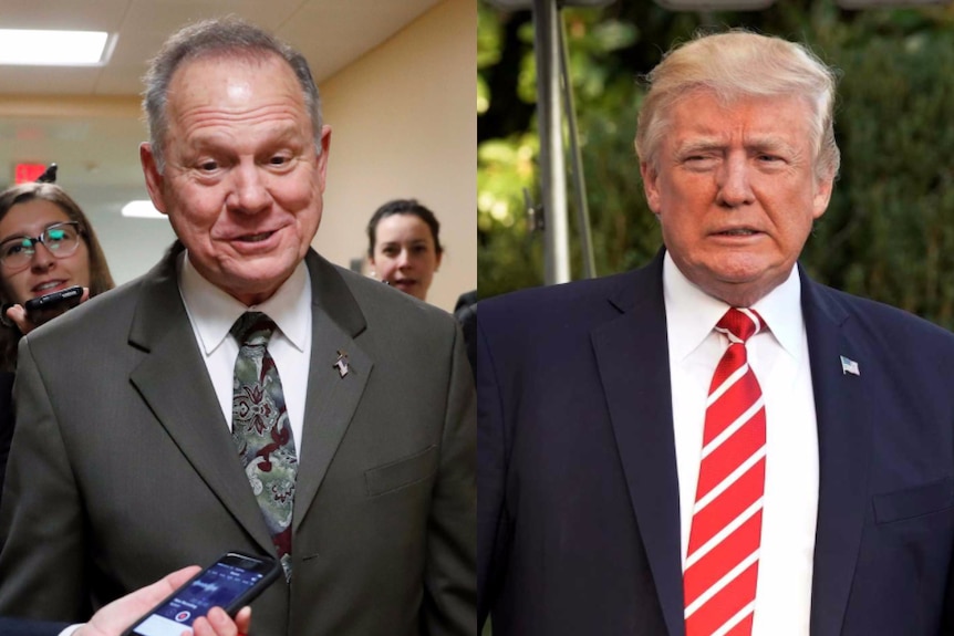 Alabama Republican candidate for US Senate Roy Moore and US President Donald Trump.