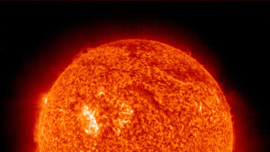 NASA image of the sun during a solar flare.