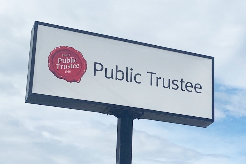 A branch office with signage of the Queensland's Public Trustee in suburban Brisbane.