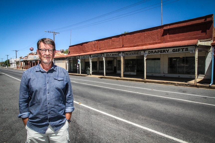 Malcolm Uhe, president of the community enterprise group at the site of the proposed new supermarket.