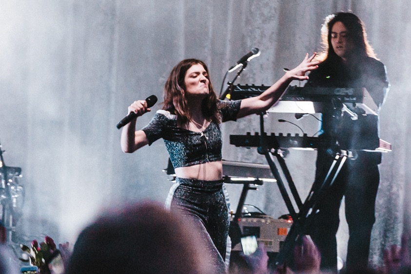 Lorde performing live at the Sydney Opera House forecourt in November 2017