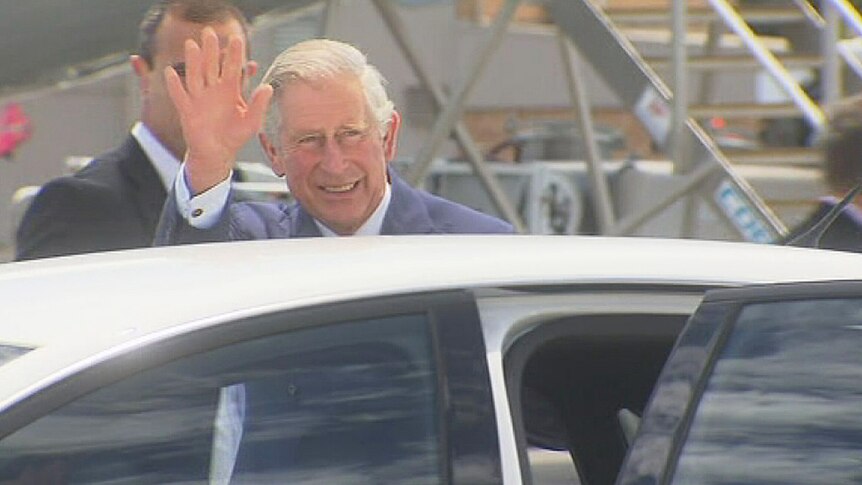 The Prince had a wave for those at the airport