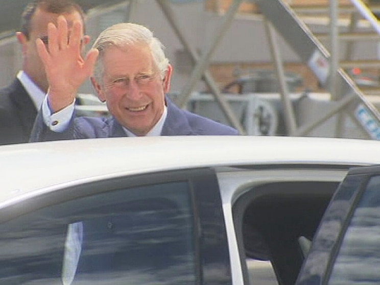 The Prince had a wave for those at the airport