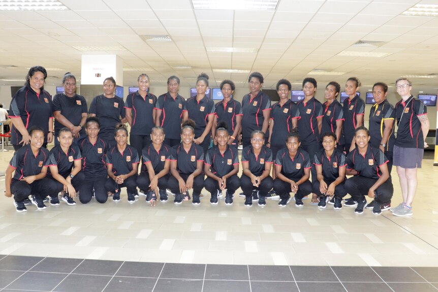 A group photo of the PNG Women's National Football team.