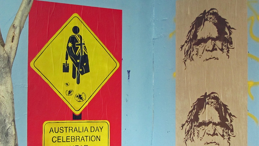 Australia Day-inspired graffiti in Sydney's Newtown.