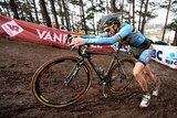 Belgian Femke Van den Driessche in women's under 23 race at 2016 world cyclocross championships.