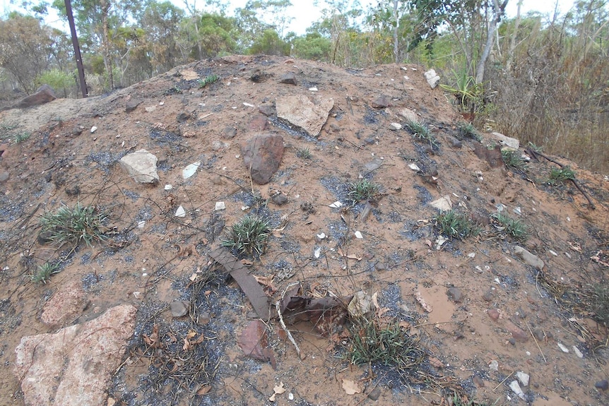 Asbestos can be seen heaped on a mound in Galiwinku.