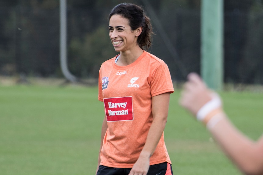 Amanda Farrugia in Giants training