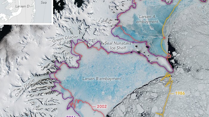 NASA satellite image of Larsen ice shelf