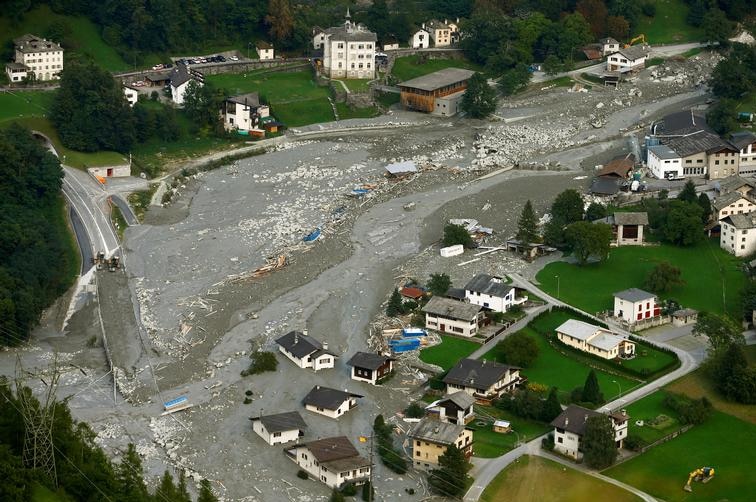 Aerial view of Bondo landslide