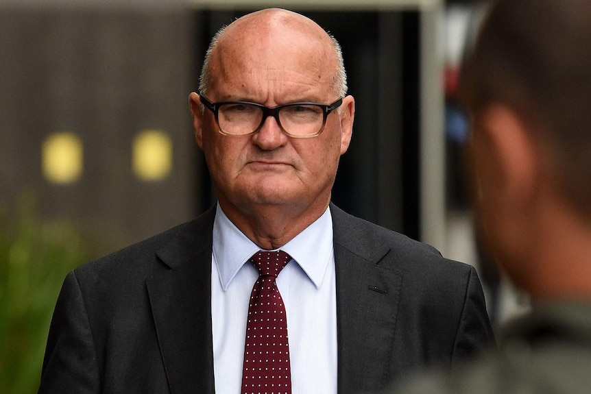 Brisbane Grammar School boarding master Ron Cochrane outside the child abuse royal commission in Brisbane