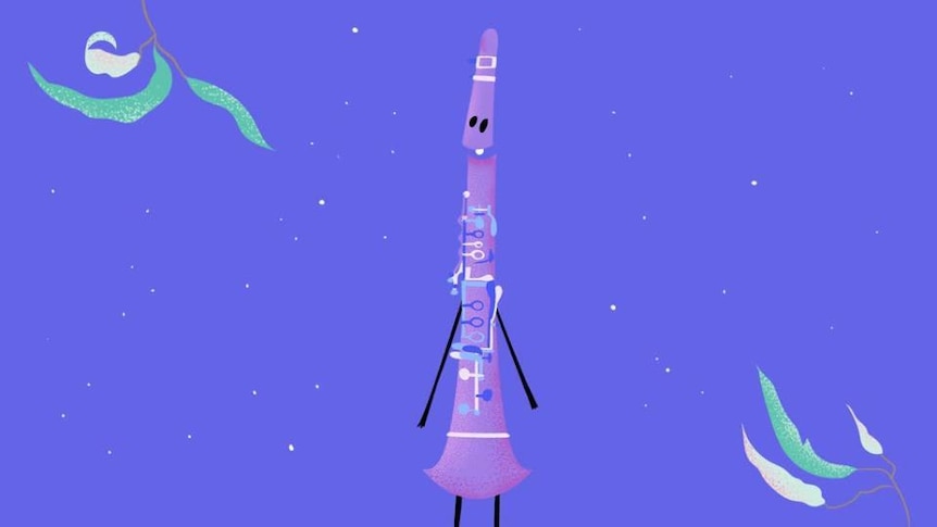 Graphic image of cartoon clarinet