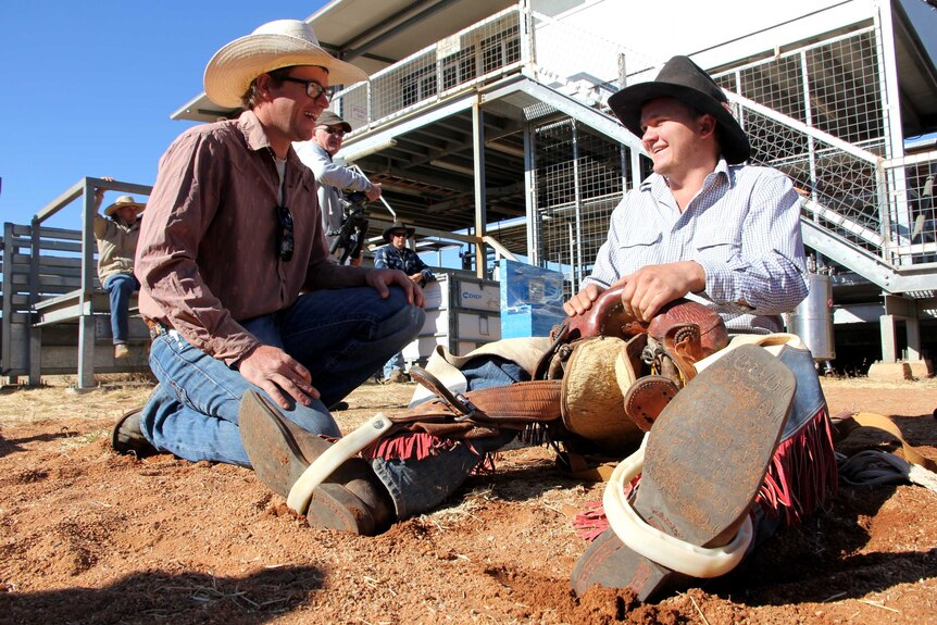Mount Isa Rodeo School Michael Maher and student