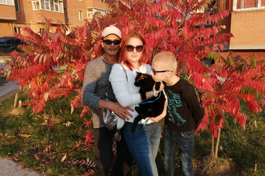 Colin Palmer and his family in Ukraine