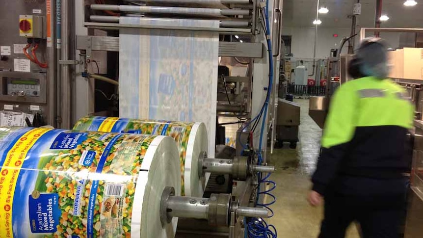 Simplot production line bag Coles roll