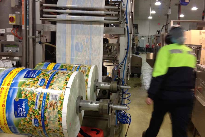 Simplot production line bag Coles roll