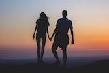 A man and woman on silhouette.