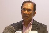 Anwar Ibrahim speaks with media on arrival in Adelaide
