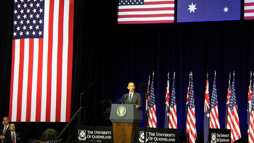 Barack Obama speaks at UQ