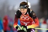 Sachenbacher-Stehle in the biathlon at Sochi