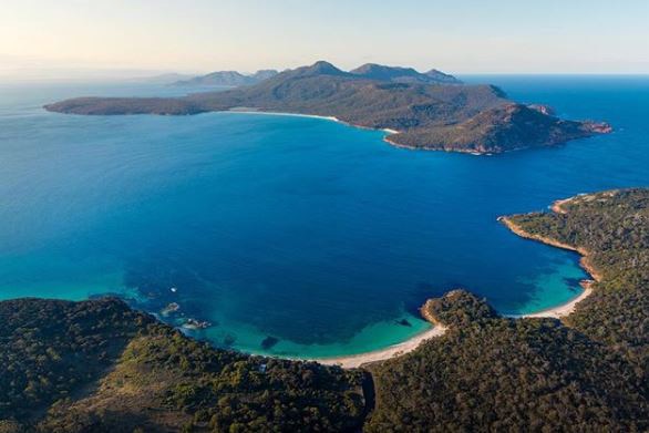 Freycinet Peninsula from Schouten Island