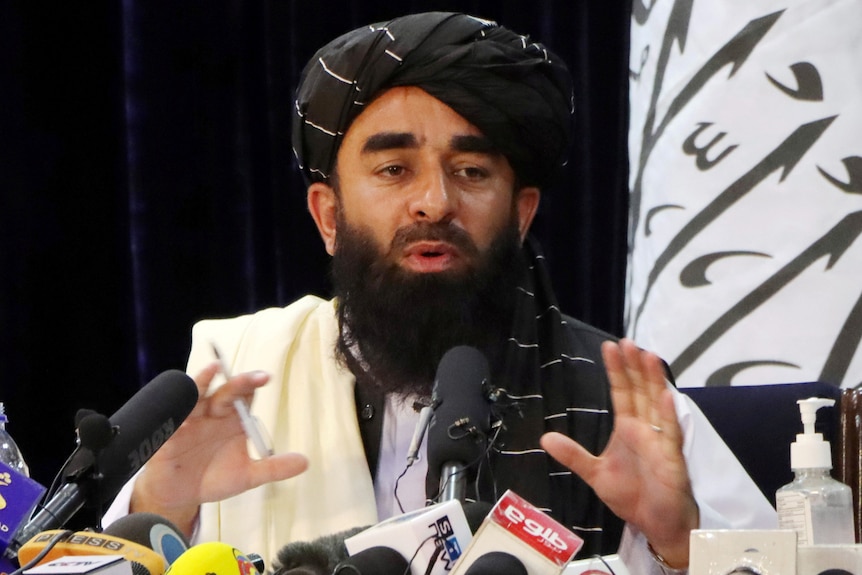 Taliban spokesperson Zabihullah Mujahid.