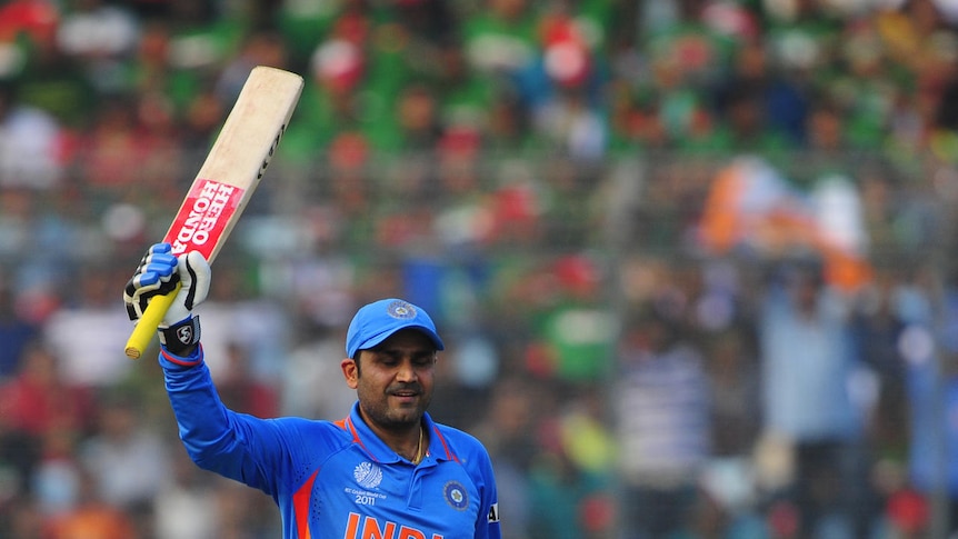 No messing around: Virender Sehwag blasted 175 to open his World Cup campaign.