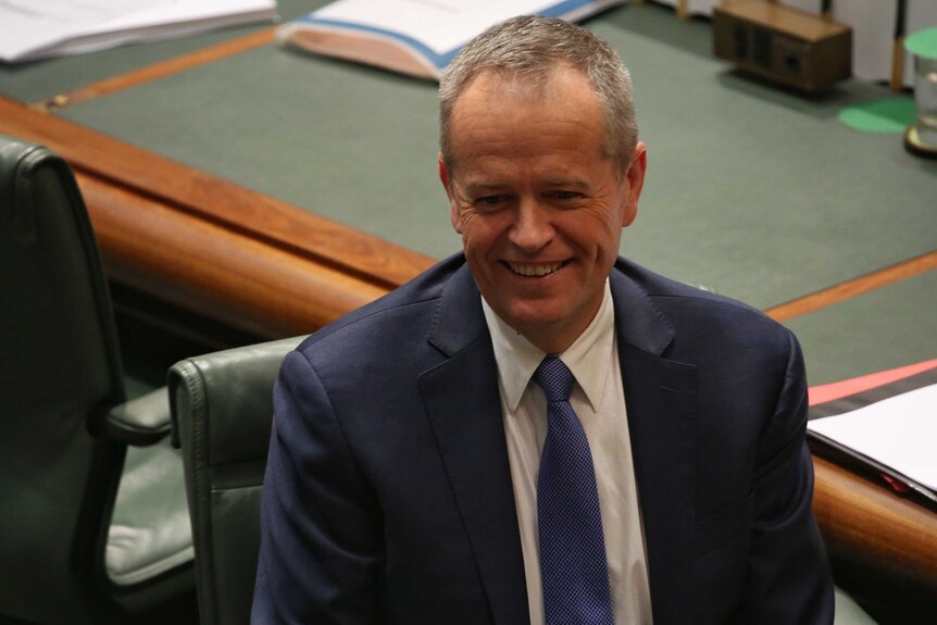 Bill Shorten smiles in Parliament
