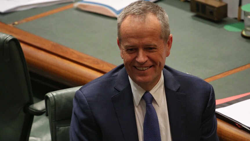 Bill Shorten smiles in Parliament