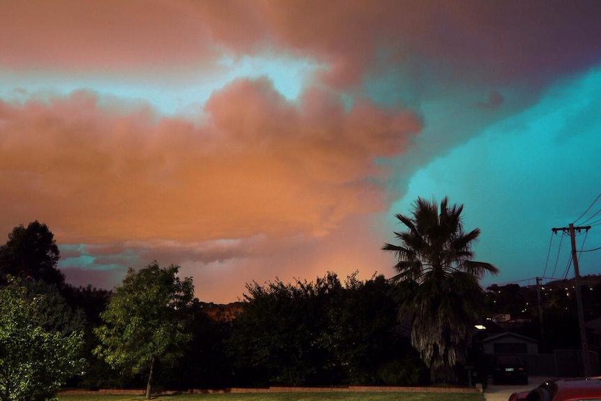 Storm clouds started rolling in to Canberra's south about 8pm.