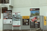 For lease and for sale signs proliferate outside an apartment block in the western Sydney suburb of Westmead