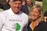 Greg Norman and Chris Everet made a flying visit to Marysville.