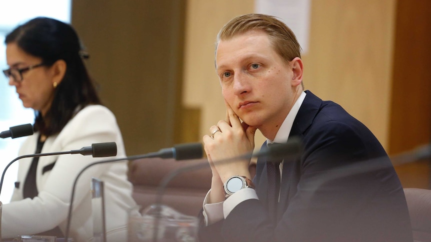 Liberal Senator James Paterson in a Senate Committee