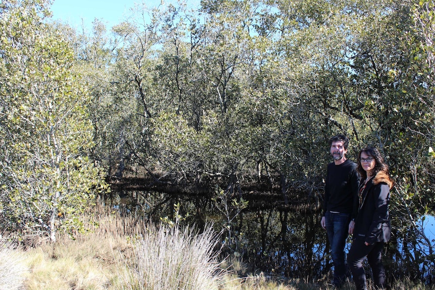 Dr Jose Rodriguez and Associate Professor Patricia Saco at the Hunter Wetlands