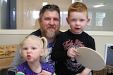 Leigh Whitten his daughter and son at Me and My Dad playgroup