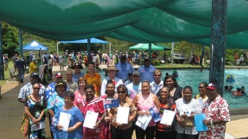 Australia Day award winners on Thursday Island.