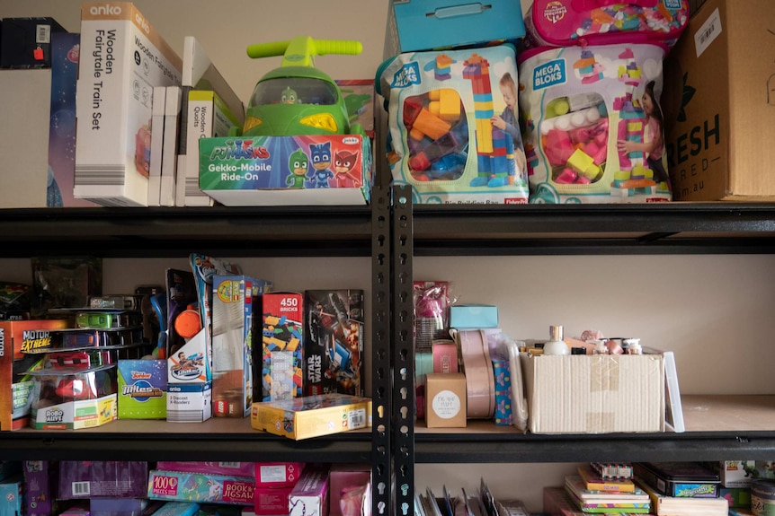 Shelves of children's toys and games