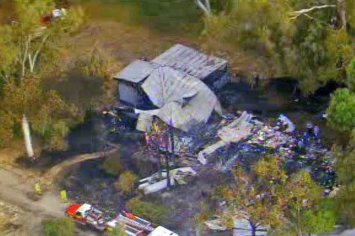 The burnt out remains of the house in Carabooda