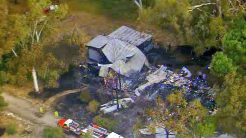 The burnt out remains of the house in Carabooda