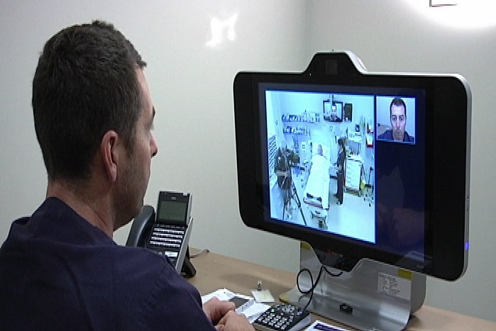 Doctor demonstrating telehealth