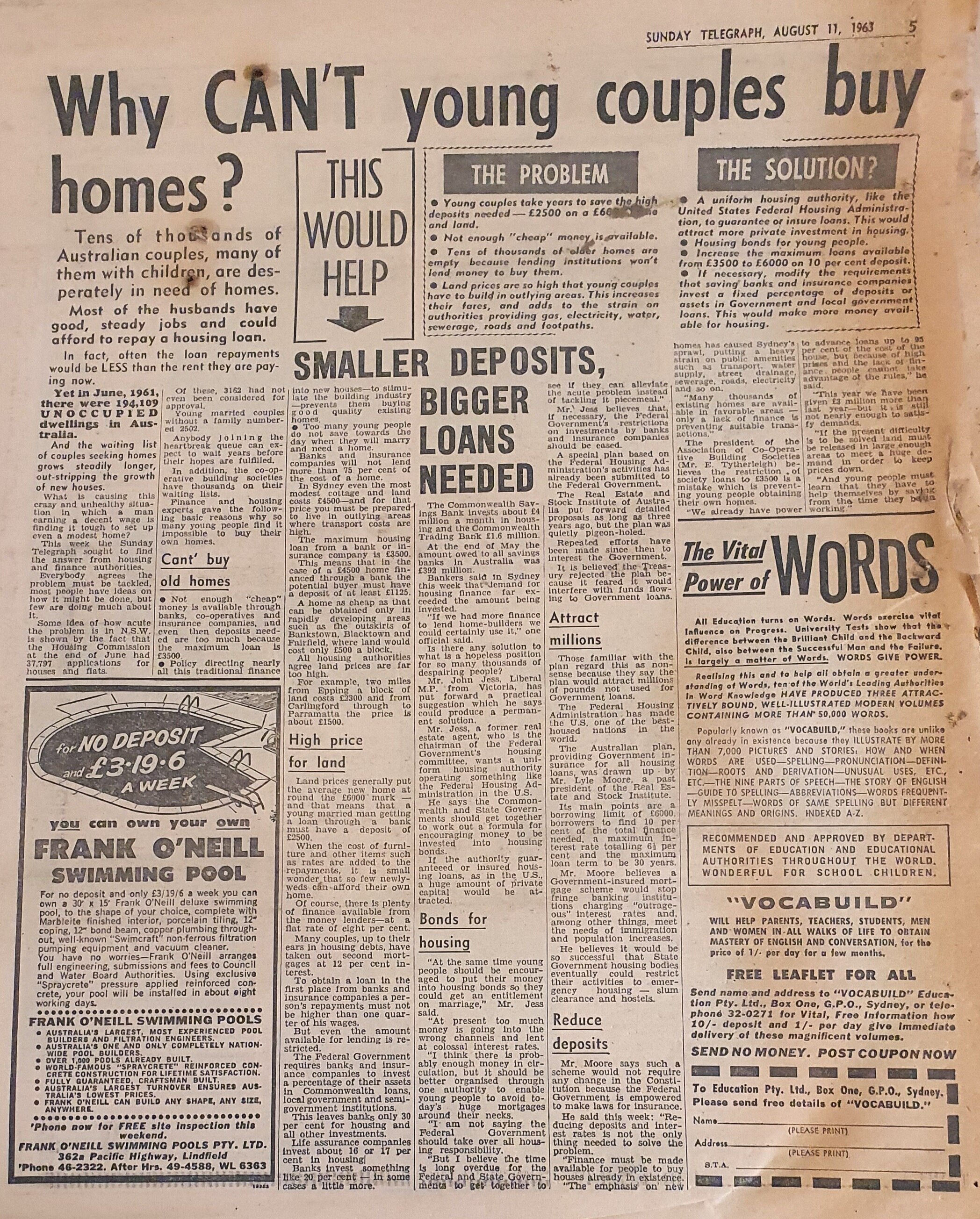 An August 1963 edition of the Daily Telegraph