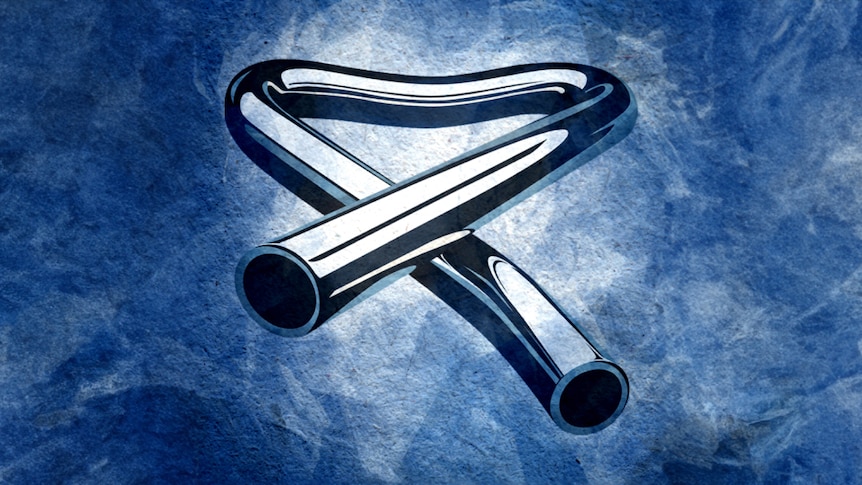 Drawing of Tube instrument on blue wash background