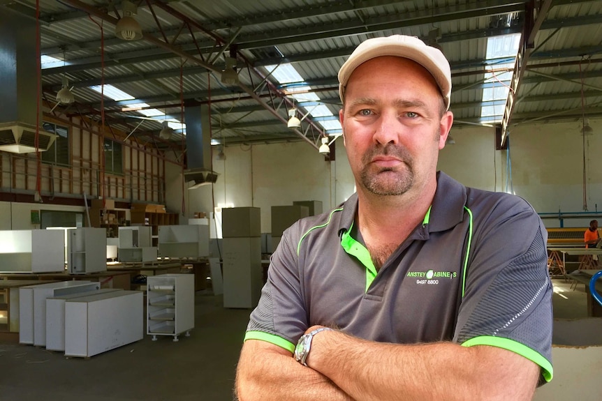 Director of Anstey Cabinets Dennis te Wierik stands in his workshop.