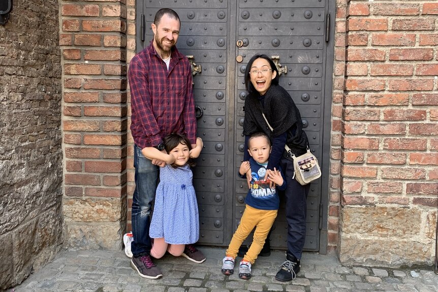 David Stuart with Junko, Juna and Remy at Akershus Fortress in Oslo for New Format for Living series